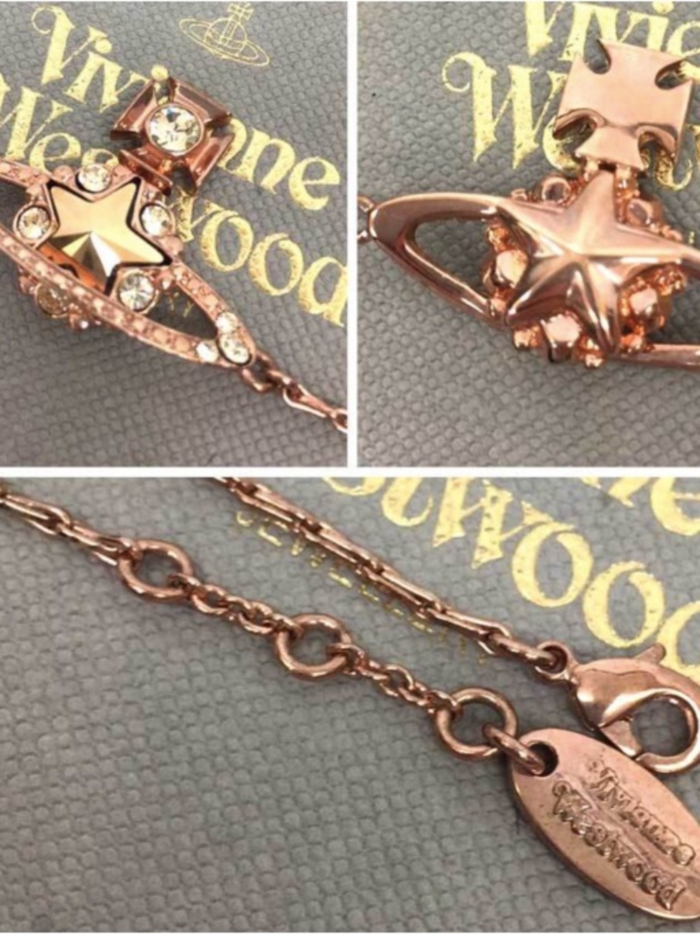 Vivienne Westwood Rose Gold Tone Crystal Orb Bracelet NIB 6.75” long - Picture 4 of 5